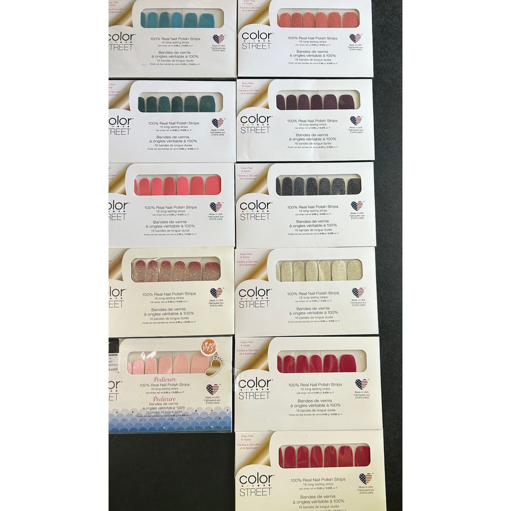 Color Street Nail Polish Strips Assorted French Glitter Pedicure LOT/15‎ Bundle - Picture 4 of 4